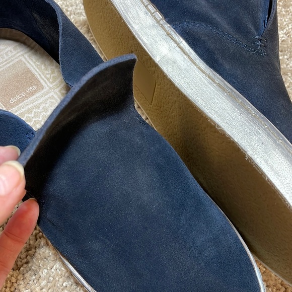 NIB navy blue suede loafers Zoya soft leather slip ons new 8.5 DOLCEVITA $130 - Picture 8 of 10